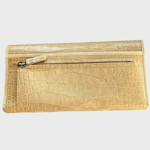 Abas Alligator Exotic Leather Long Wallet American Yellow - Picture 5 of 10